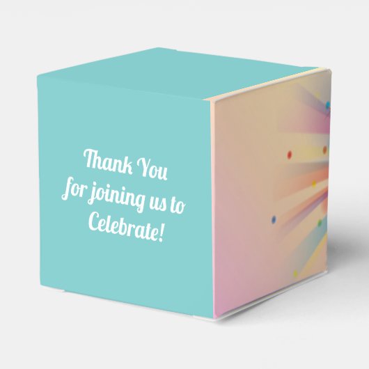 Disco Ball Baby shower Groovy Rainbow Bedankdoosjes (Achterkant)