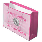 Disco Ball Baby shower Groovy Roze Meisje Groot Cadeauzakje (Voorkant Gekanteld)