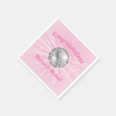 Disco Ball Baby shower Groovy Roze Meisje Servet (Hoek)