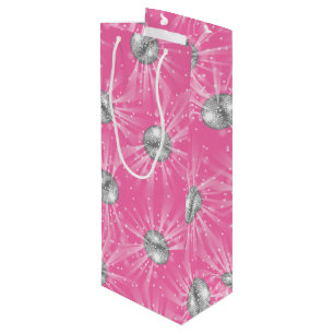 Disco Ball Baby shower Groovy Roze Meisje Wijn Cadeautas