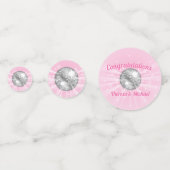 Disco Ball Baby shower Pink Girl Confetti (Achterkanten)