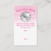 Disco Ball Baby shower Raad hoeveel spel Informatiekaartje (Voorkant)