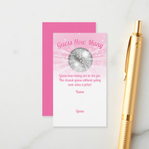 Disco Ball Baby shower Raad hoeveel spel Informatiekaartje