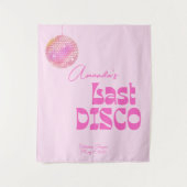Disco Ball Bachelorette Photo Backdrop Roze Wandkleed (Voorkant)