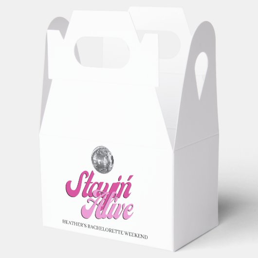 Disco Ball Bachelorette Stayin Alive Hangover Kit Bedankdoosjes (Geopend)