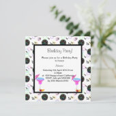 disco ball BIRTHDAY PARTY INVITATION Kaart (Staand voorkant)