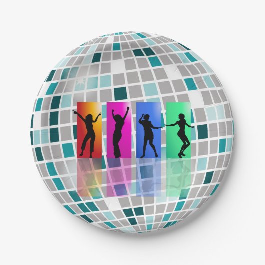 Disco Ball Birthday Party Paper Bord Cake (Voorkant)