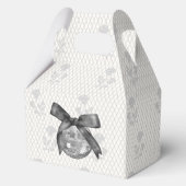 Disco Ball & Black Bow Coquette Elegant Chic Schat Bedankdoosjes (Voorkant)