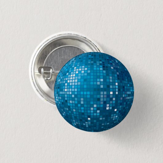 Disco Ball Blue Button (Voorkant /achterkant)