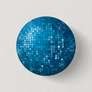 Disco Ball Blue Button