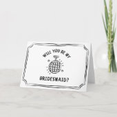 Disco Ball bruidsmeisje voorstel | Leuk, trendy, c Kaart (Voorkant)