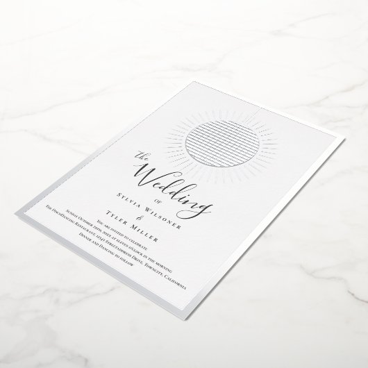 Disco Ball Bruiloft Folie Uitnodiging (Gedraaid)