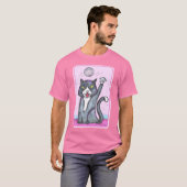Disco Ball Cat Cartoon Fun Art T-shirt (Voorkant volledig)