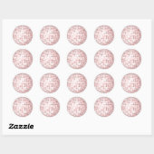 Disco Ball Champagne Pink Classic Round Sticker (Vel)