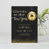 Disco ball cheers New Year's  Party  Kaart (Staand voorkant)
