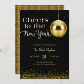 Disco ball cheers New Year's  Party  Kaart (Voorkant / Achterkant)