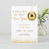 Disco ball cheers New Year's  Party  Kaart (Staand voorkant)