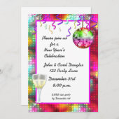 Disco Ball Cocktail Invitation Kaart (Voorkant / Achterkant)