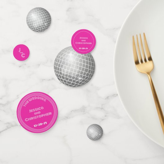 Disco Ball Confetti Gepersonaliseerde Groovy Paars (Groep)