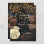 Disco Ball Confetti Graduation Photo Kaart (Voorkant / Achterkant)