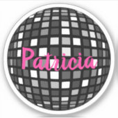 Disco Ball Cool Dancing Dance Party Aangepaste naa Sticker (Voorkant)