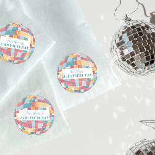 Disco Ball Custom Verjaardag Ronde Sticker