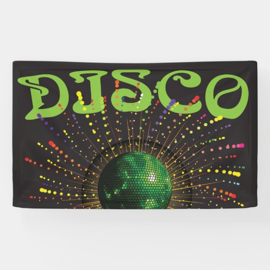 Disco Ball Dance Party Retro 70s Event Spandoek (Horizontaal)