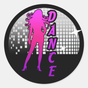 Disco Ball Dancer. Ronde Sticker