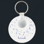 Disco Ball Dancer Sleutelhanger<br><div class="desc">Verfijn de danser in je leven met deze blauwe en paarse disco bal met de hoofdketting. De tekst is klantgericht. Ideaal voor volwassenen en kinderen. Deel van een collectie van Parcel Studios.</div>
