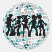 Disco Ball Dancers Verjaardagsfeestje Stickers (Voorkant)