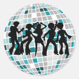 Disco Ball Dancers Verjaardagsfeestje Stickers