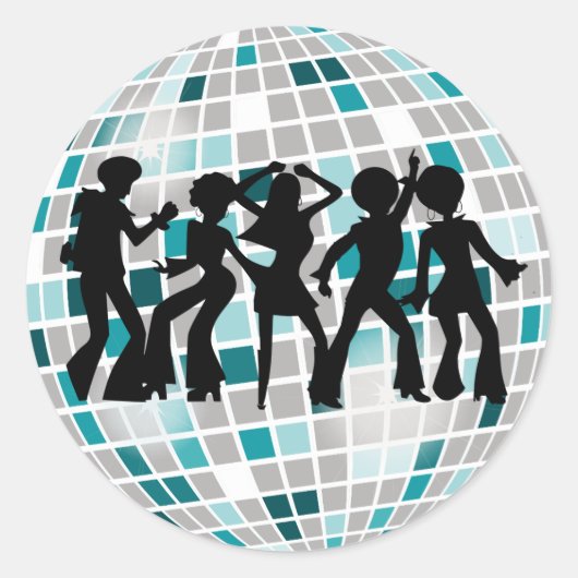 Disco Ball Dancers Verjaardagsfeestje Stickers (Voorkant)