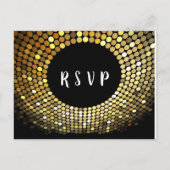 Disco ball, dans, gouden Briefkaart RSVP (Voorkant)