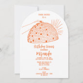 Disco Ball Dinner Invitation Sinaasappel Kaart (Voorkant)