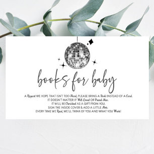 Disco Ball 'Disco Baby' Baby shower boeken voor Ba Informatiekaartje