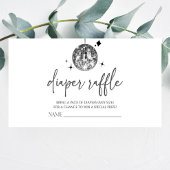 Disco Ball 'Disco Baby' Baby shower Luier Raffle Informatiekaartje