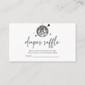 Disco Ball 'Disco Baby' Baby shower Luier Raffle Informatiekaartje (Voorkant)