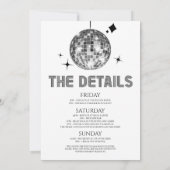 Disco Ball Disco Bruid Bachelorette Weekend Party Kaart (Achterkant)