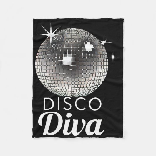 Disco Ball Disco Diva Queen3 Fleece Deken (Voorkant)