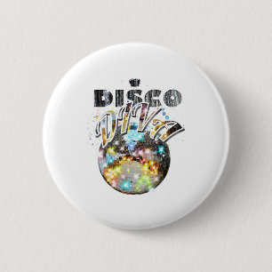 Disco Ball Disco Diva Queen - 70s Retro  Da Ronde Button 5,7 Cm