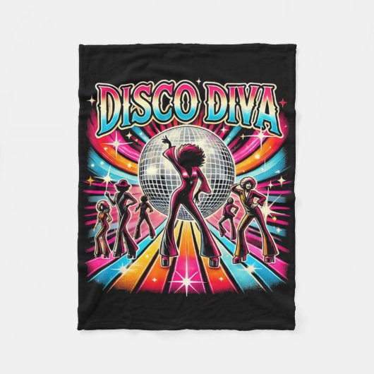Disco Ball Disco Diva Queen Fleece Deken (Voorkant)