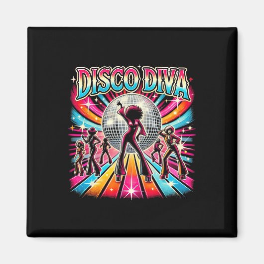 Disco Ball Disco Diva Queen Magneet (Voorkant)