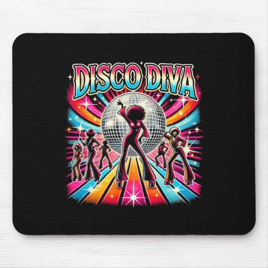 Disco Ball Disco Diva Queen Muismat (Voorkant)