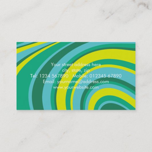 Disco Ball DJ Retro Groovy Wave Green Visitekaartje (Achterkant)