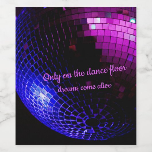 Disco Ball Dreams Wijn Etiket (Enkel label)