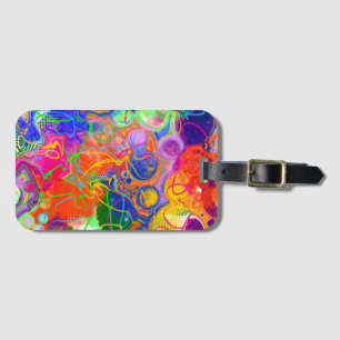 Disco Ball Electricity Fluid Art Bagagelabel