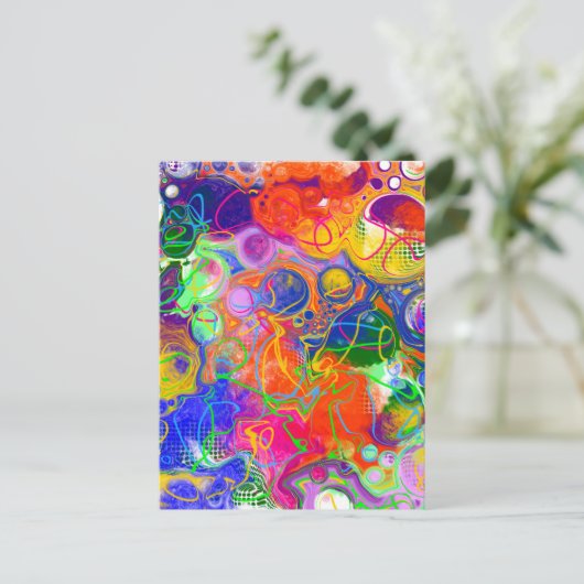 Disco Ball Electricity Fluid Art Briefkaart (Staand voorkant)