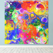 Disco Ball Electricity Fluid Art Canvas Afdruk (Insitu (Houten vloer))