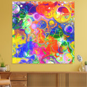 Disco Ball Electricity Fluid Art Canvas Afdruk (Insitu (Woonkamer))