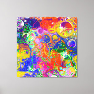 Disco Ball Electricity Fluid Art Canvas Afdruk